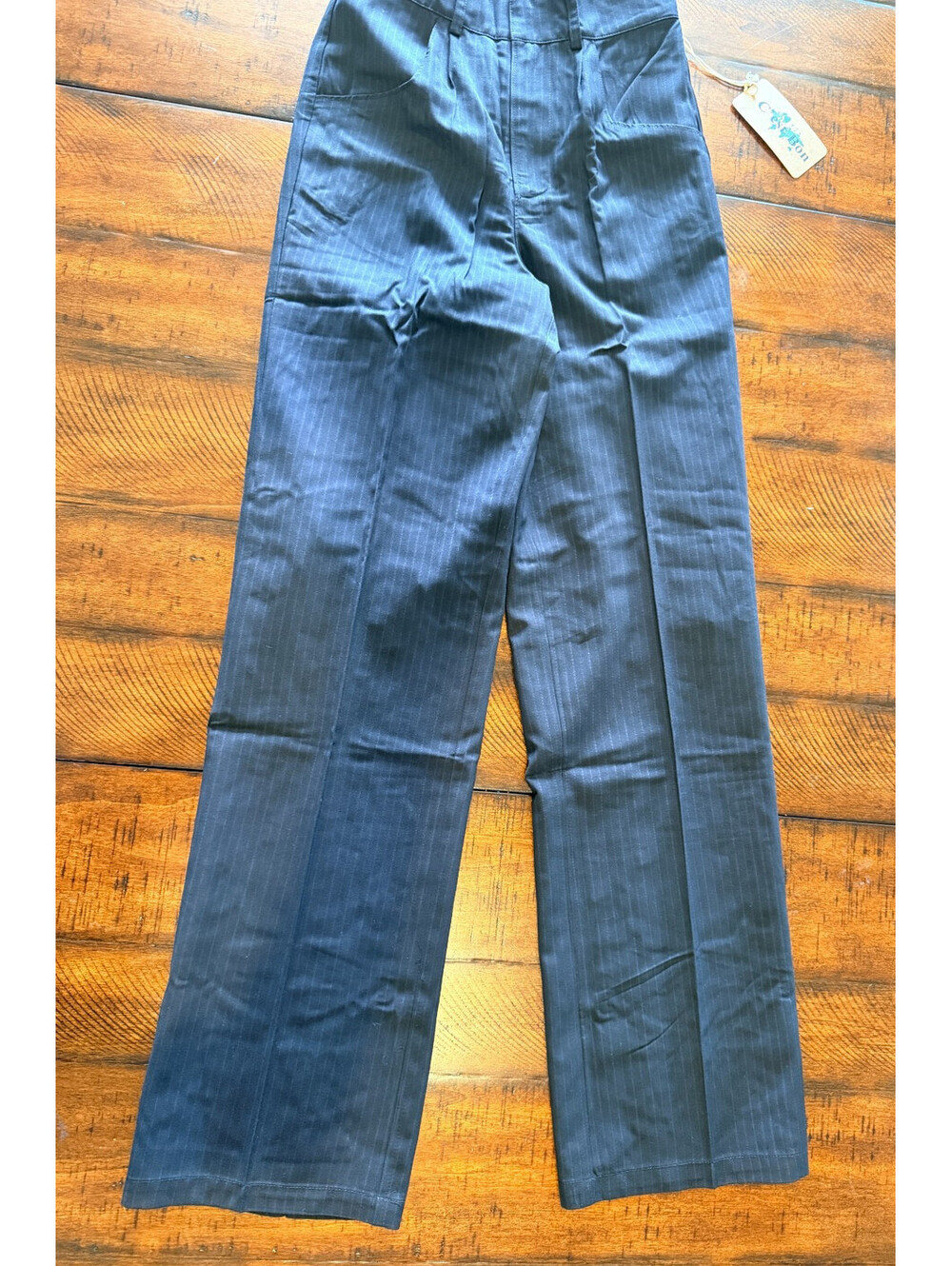 C'est Bon S.O. Men's / Unisex Black Pinstripe Straight Leg Pants XS